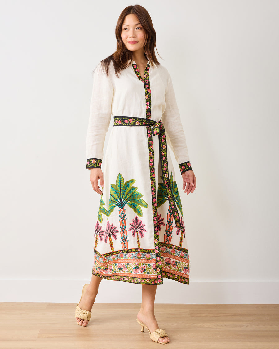 Playa Palms - Monaco Midi Dress - Off White - Printfresh