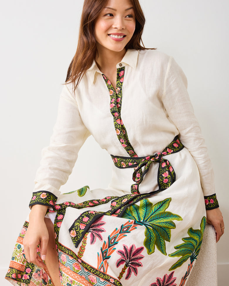 Playa Palms - Monaco Midi Dress - Off White - Printfresh