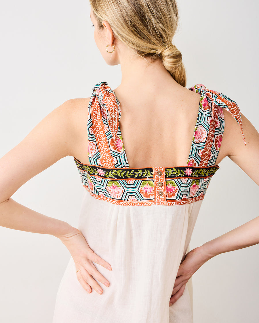 Playa Palms - Sugar Sand Dress - Off White - Printfresh