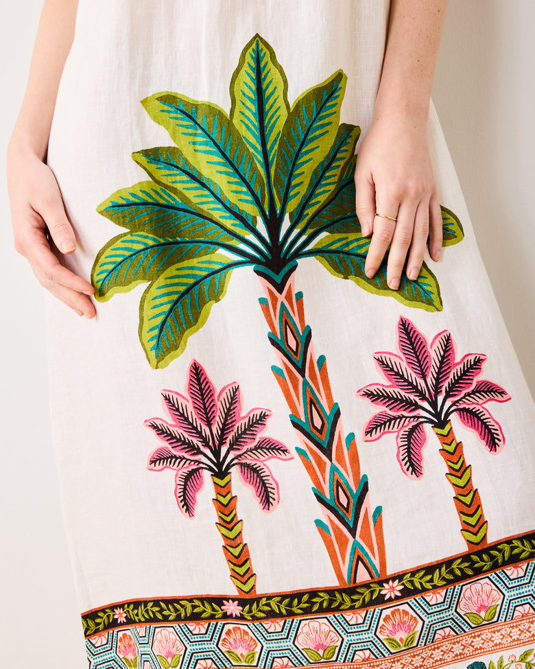 Playa Palms - Sugar Sand Dress - Off White - Printfresh