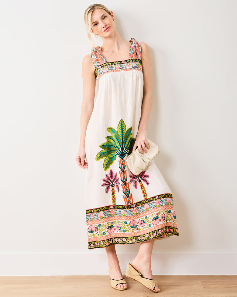 Playa Palms - Sugar Sand Dress - Off White - Printfresh