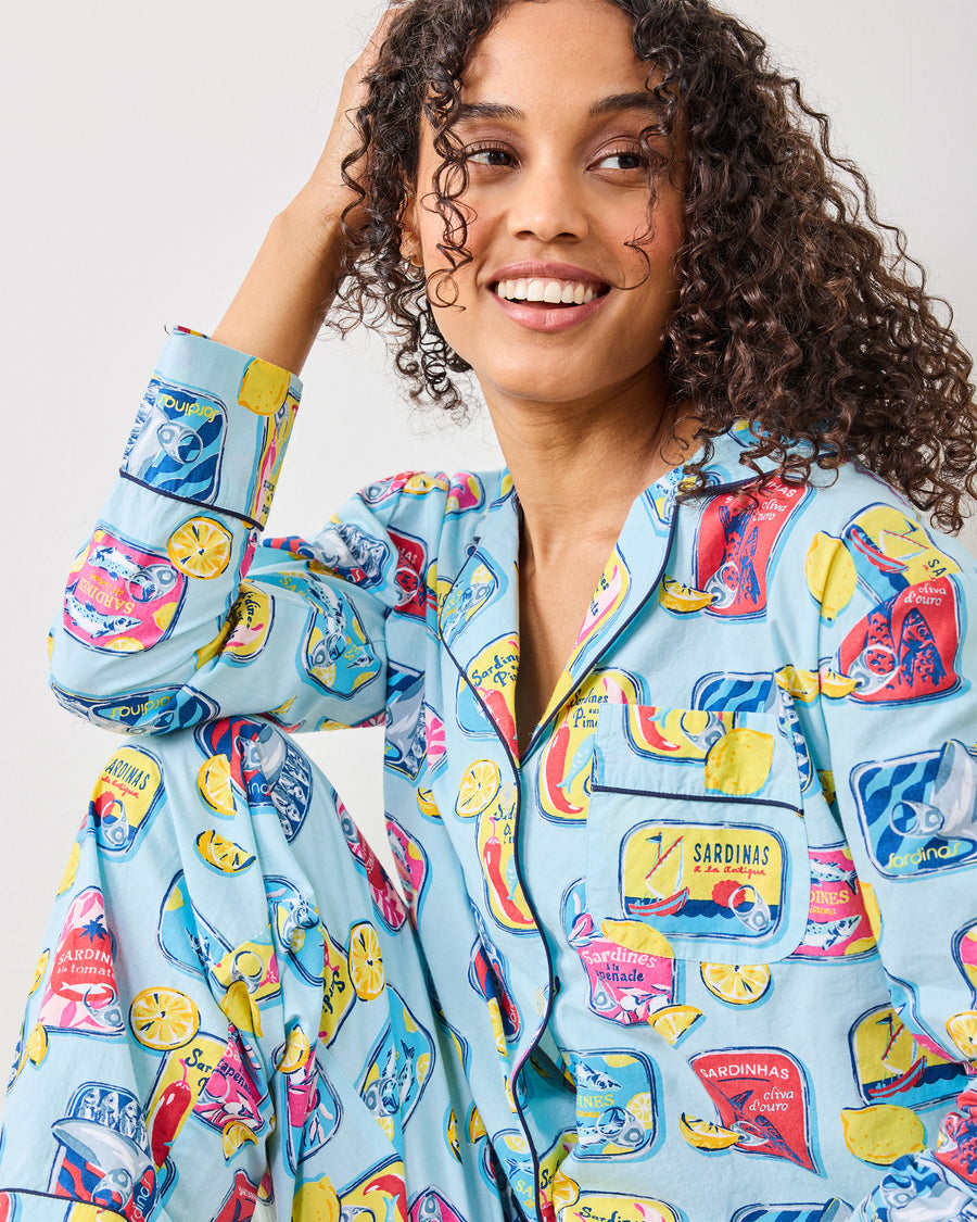 Retro Sardines - Long PJ Set - Open Water - Printfresh