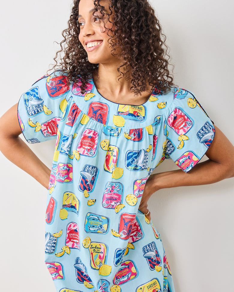 Retro Sardines - Retro Dreams Nightgown - Open Water - Printfresh