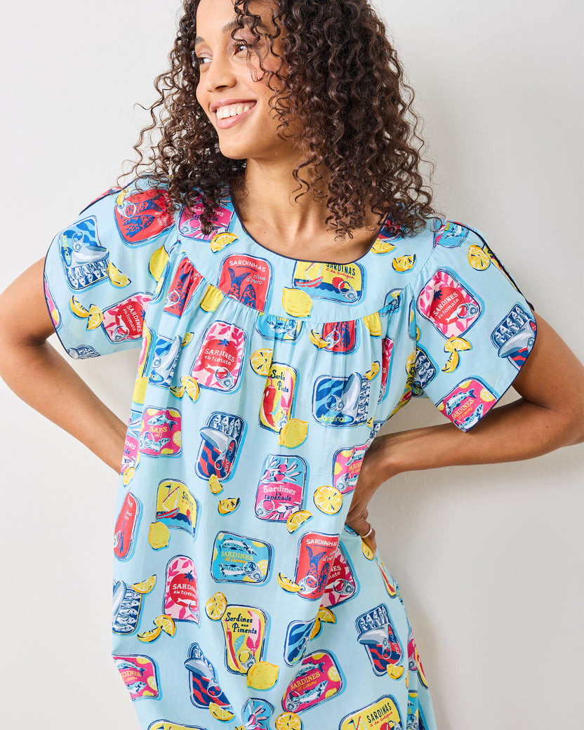 Retro Sardines - Retro Dreams Nightgown - Open Water - Printfresh