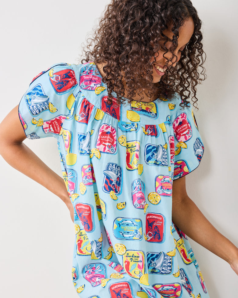 Retro Sardines - Retro Dreams Nightgown - Open Water - Printfresh