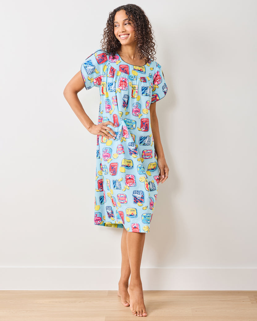 Retro Sardines - Retro Dreams Nightgown - Open Water - Printfresh