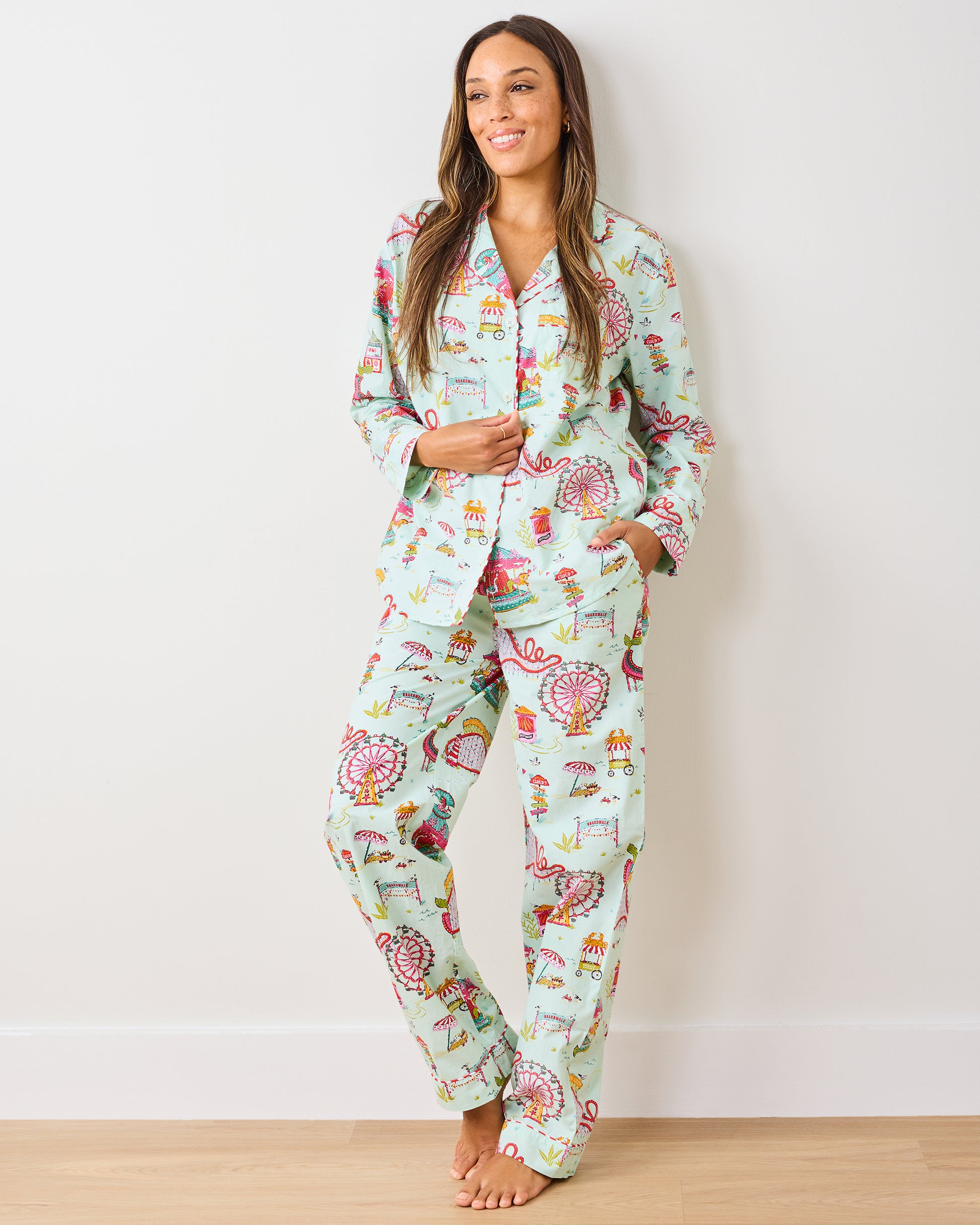 Mermaid Toile - Long PJ Set - Blush