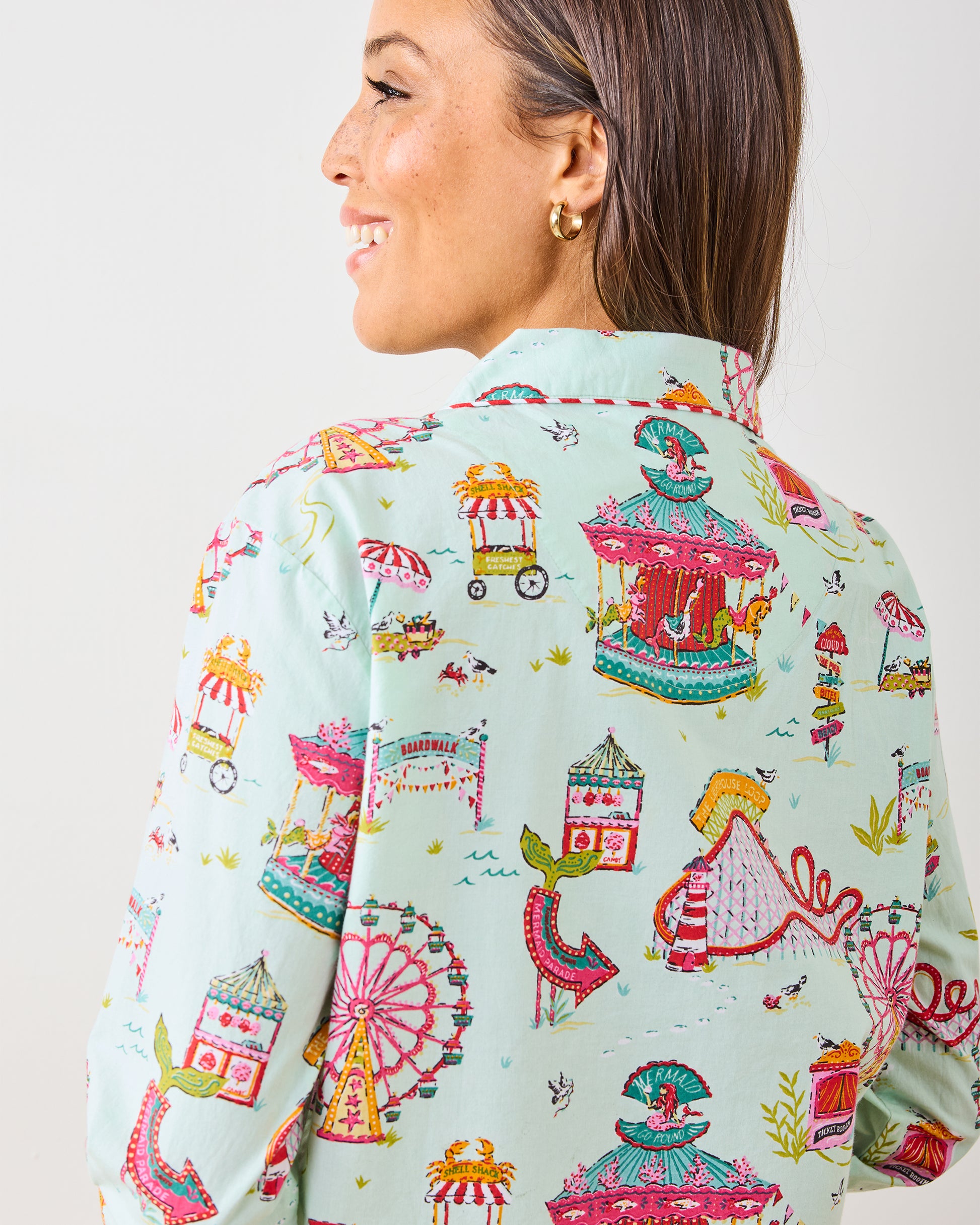 Mermaid Toile - Long PJ Set - Blush