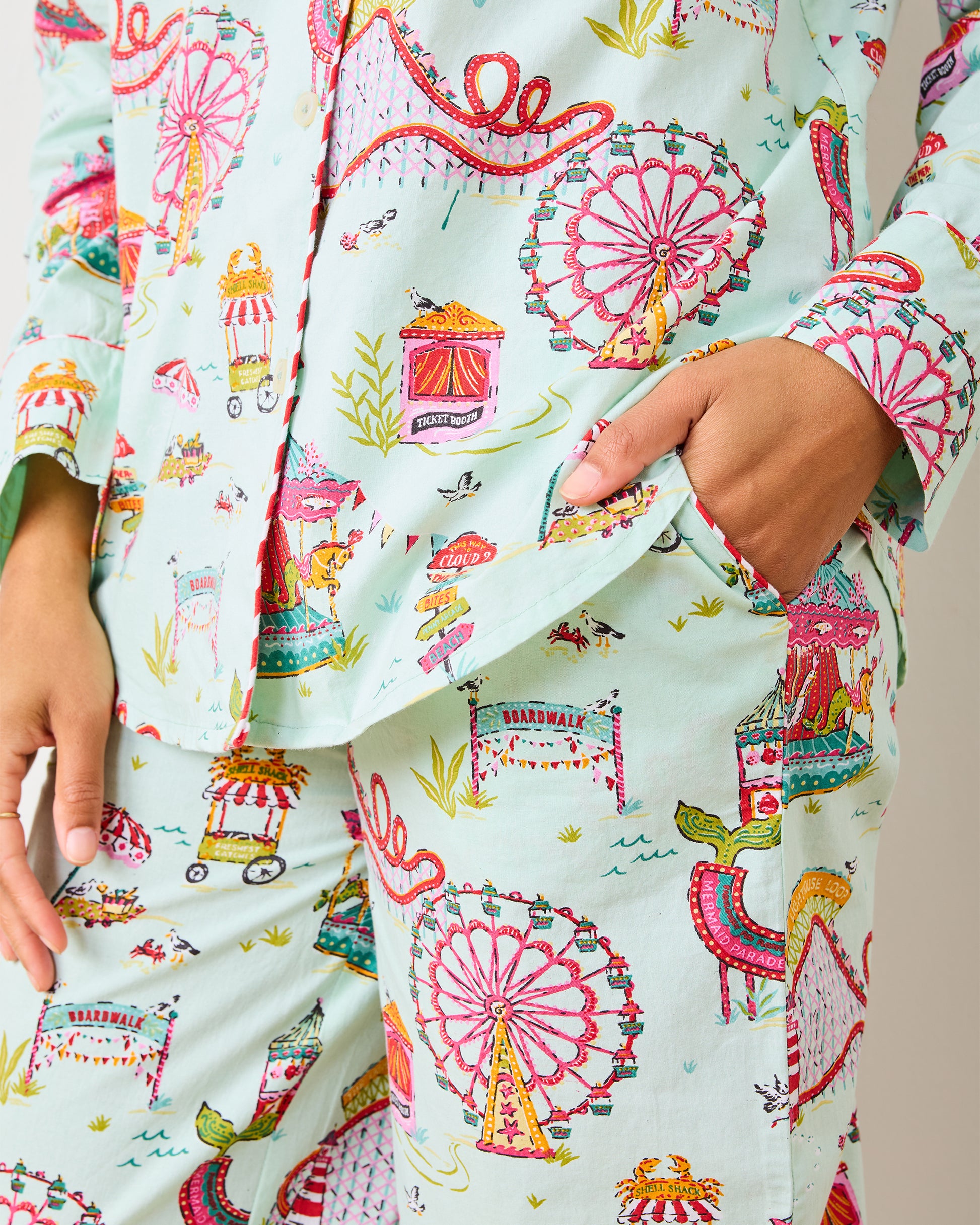 Mermaid Toile - Long PJ Set - Blush