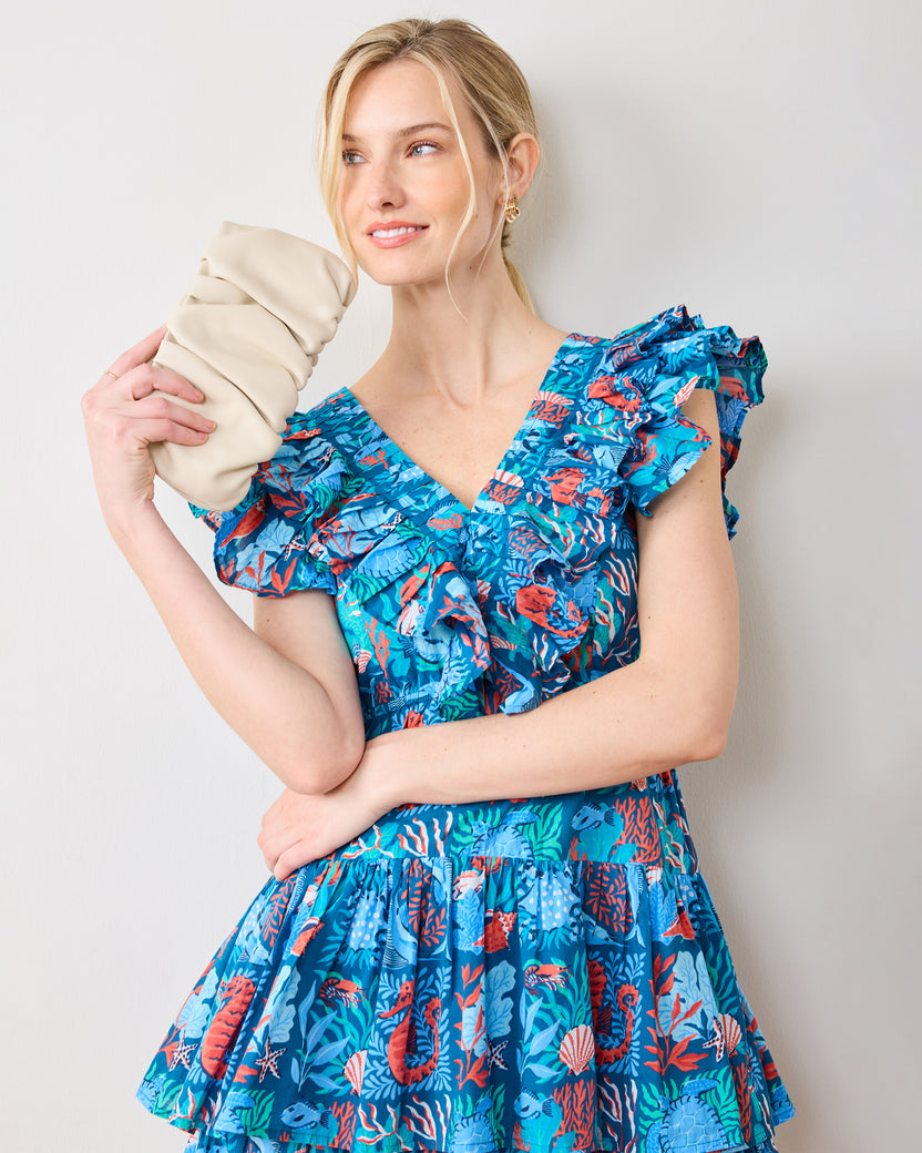 Stained Glass Sea - Evening Out Dress - Seaside Blue - Printfresh