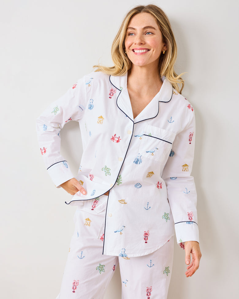 Summer Essentials - Long PJ Set - Cloud - Printfresh