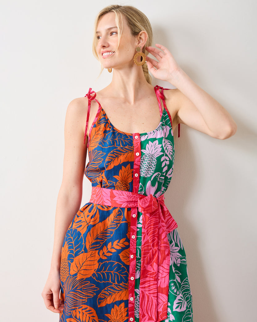 Toucan Treetop - Alma Dress - Multi Palms - Printfresh