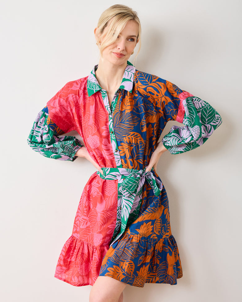 Toucan Treetop - Claudia Dress - Multi Palms - Printfresh