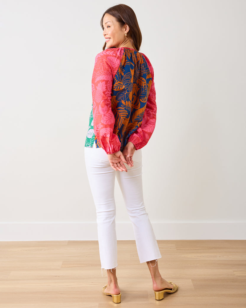 Toucan Treetop - Step Ashore Blouse - Multi Palms - Printfresh