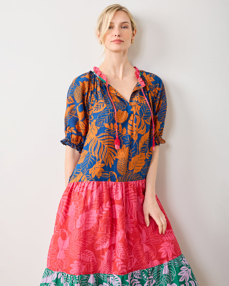 Toucan Treetop - Vibrant Voyage Dress - Multi Palms - Printfresh