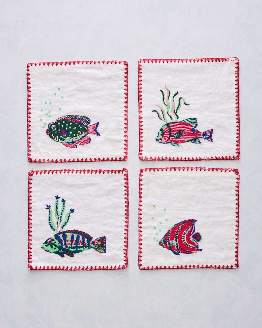 Tropical Fish - Cocktail Napkins - Cloud - Printfresh