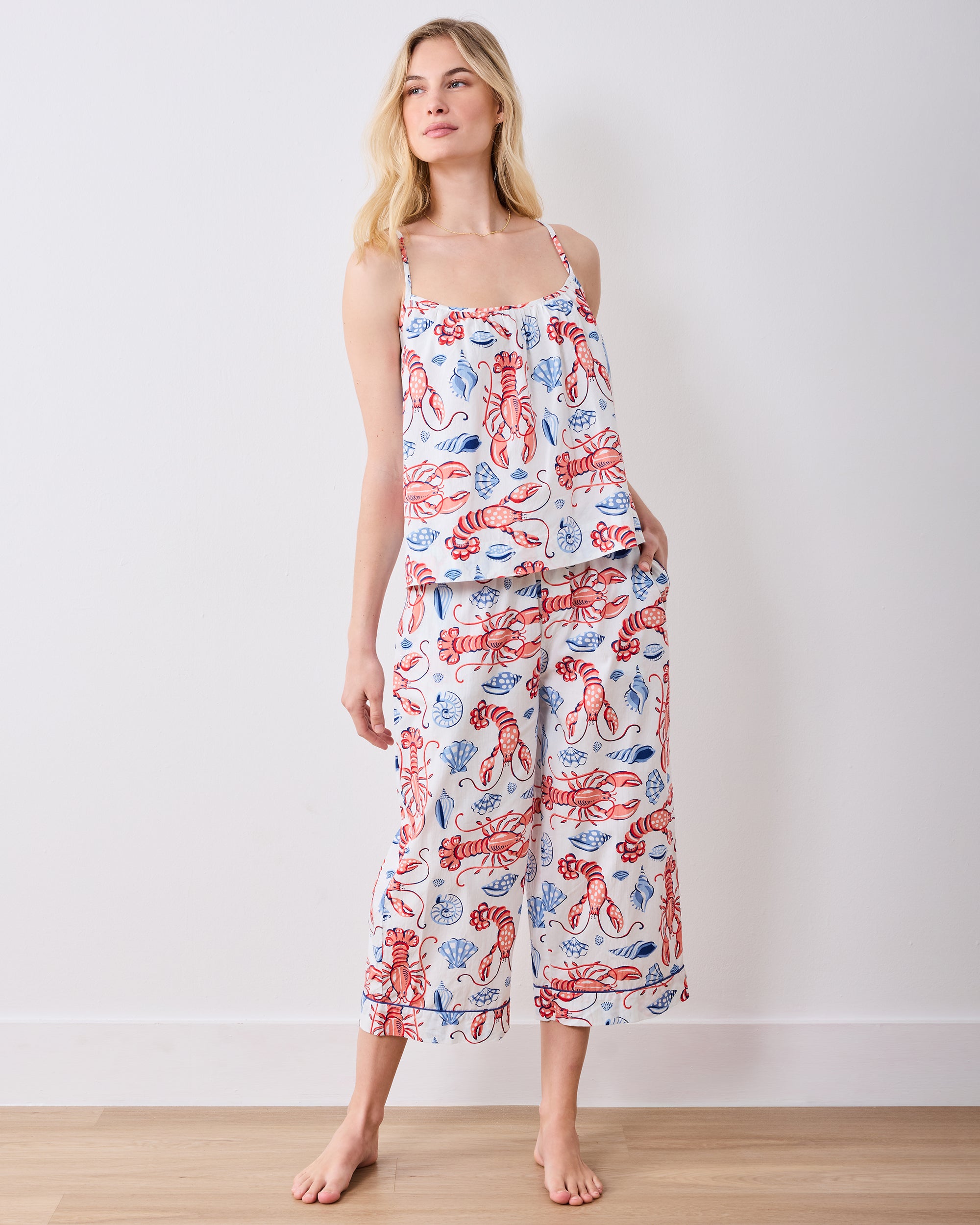 Lobster Landing - Cami Cropped Set - Cloud – Printfresh