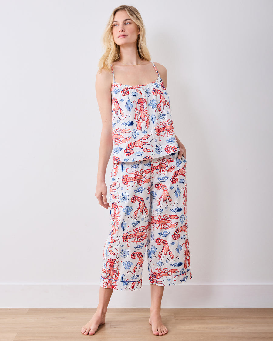 Lobster Landing - Cami Cropped Set - Cloud - Printfresh