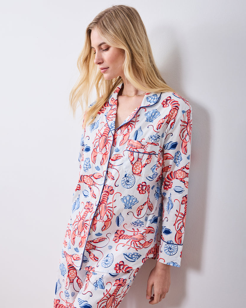 Lobster Landing - Long PJ Set - Cloud - Printfresh