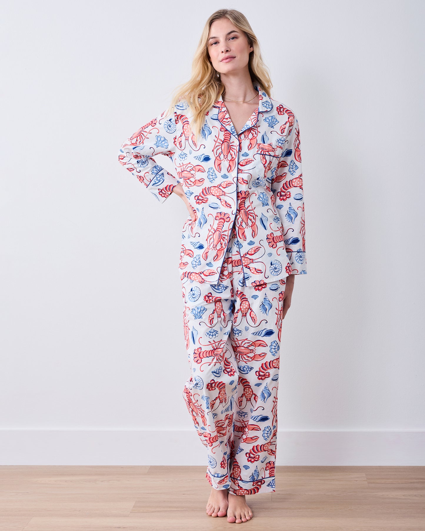 Lobster Landing - Long PJ Set - Cloud - Printfresh