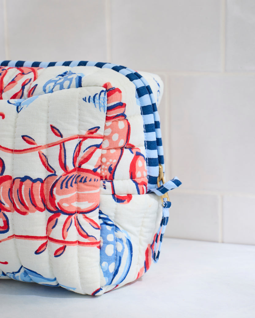 Lobster Landing - Quilted Pouch - Cloud - Printfresh