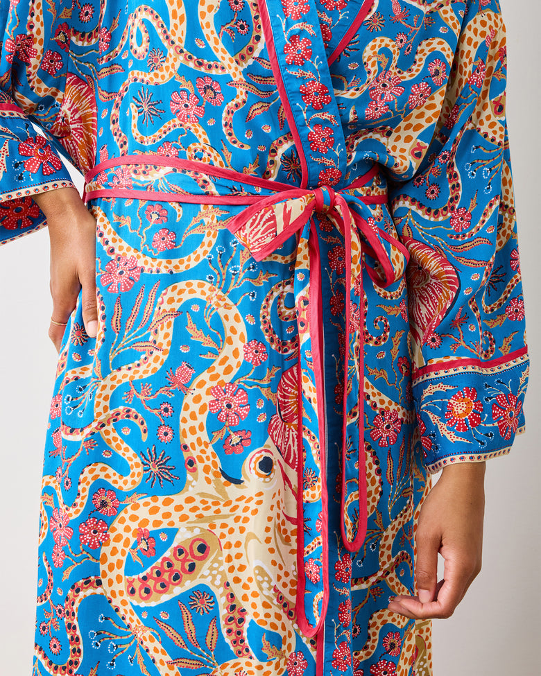 Octopus Isle - Eco Satin Robe - Ocean Eyes - Printfresh
