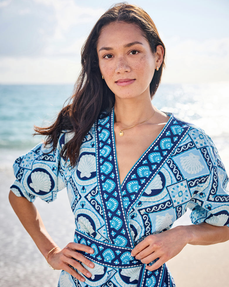 Tide & Tile - Frida Dress - Seashell Blue - Printfresh