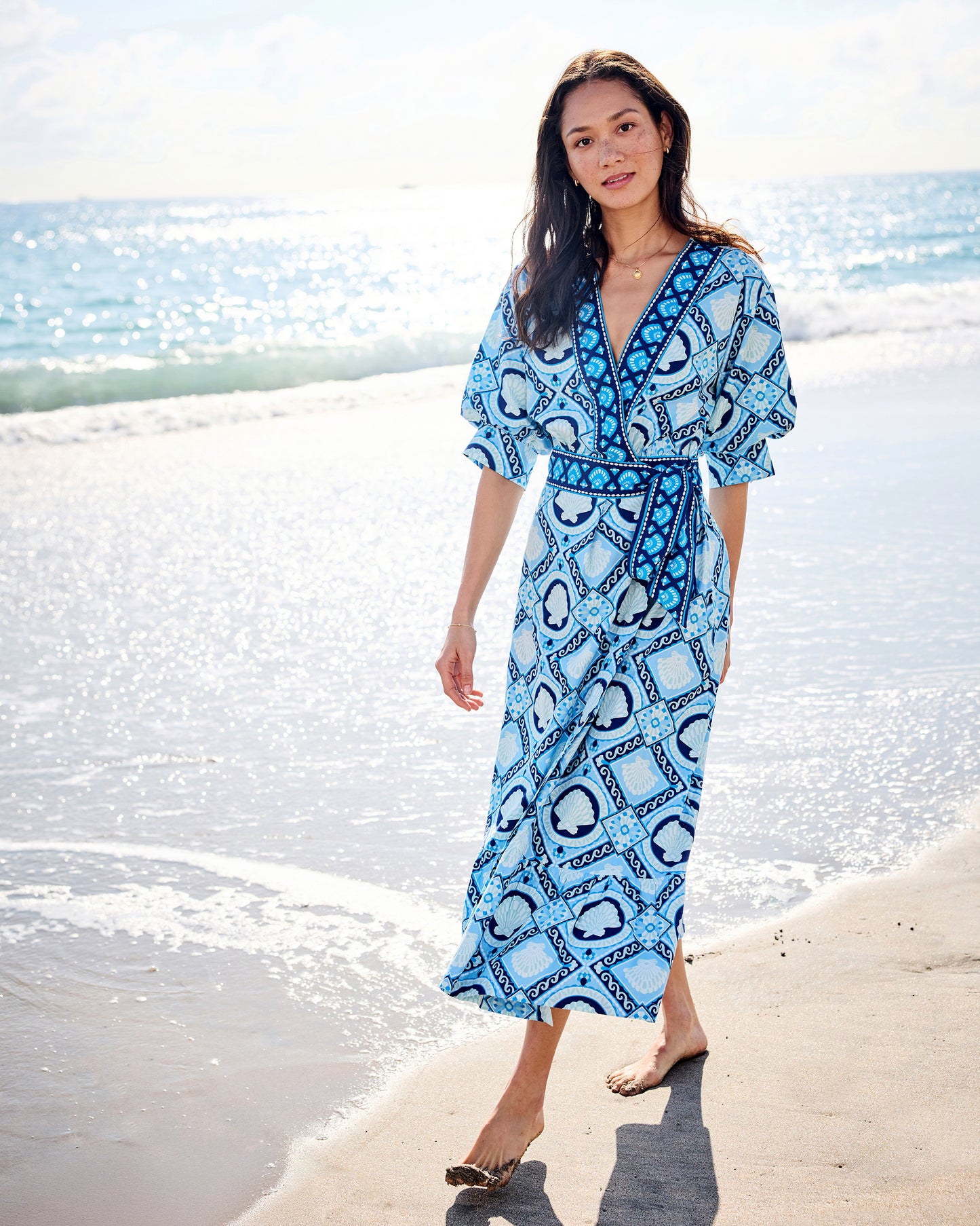 Tide & Tile - Frida Dress - Seashell Blue - Printfresh