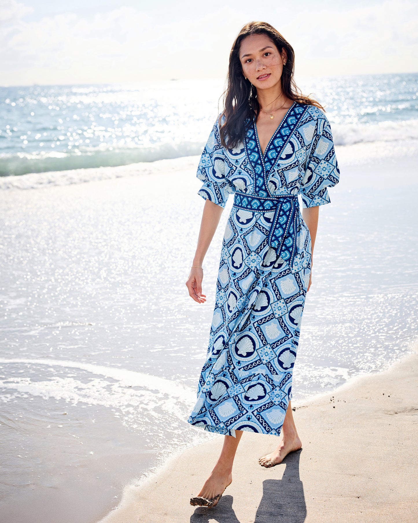 Tide & Tile - Frida Dress - Seashell Blue - Printfresh
