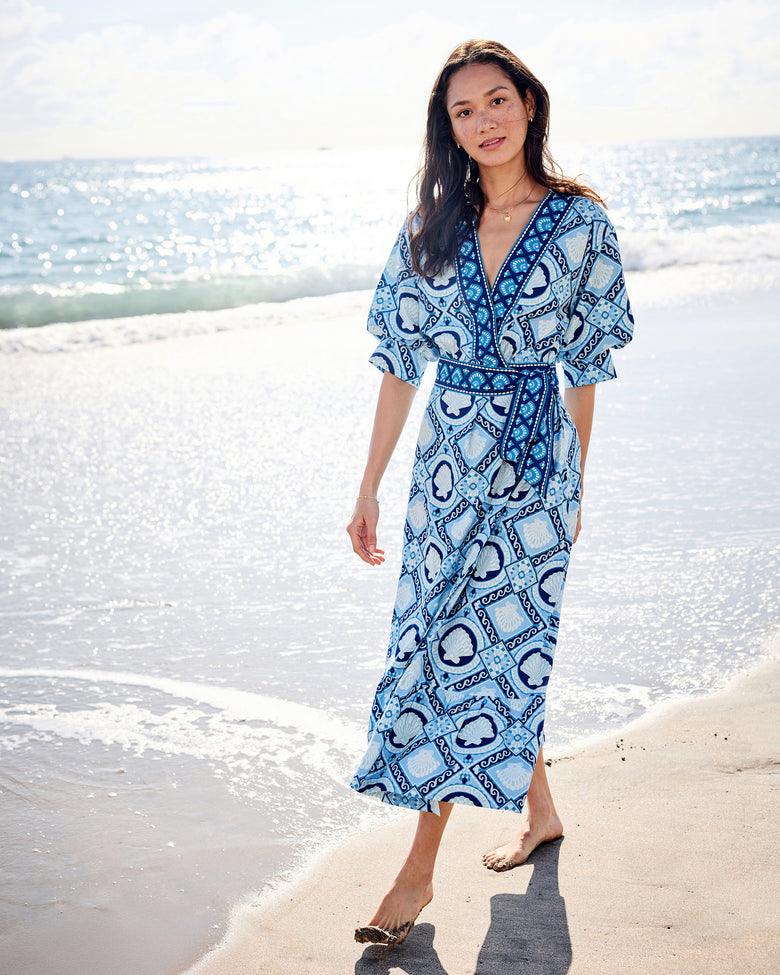 Tide & Tile - Frida Dress - Seashell Blue - Printfresh