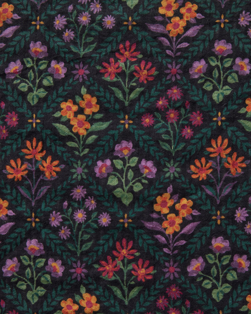 Falling for Flowers - Peaceful Weekends Dress - Dark Night - Printfresh