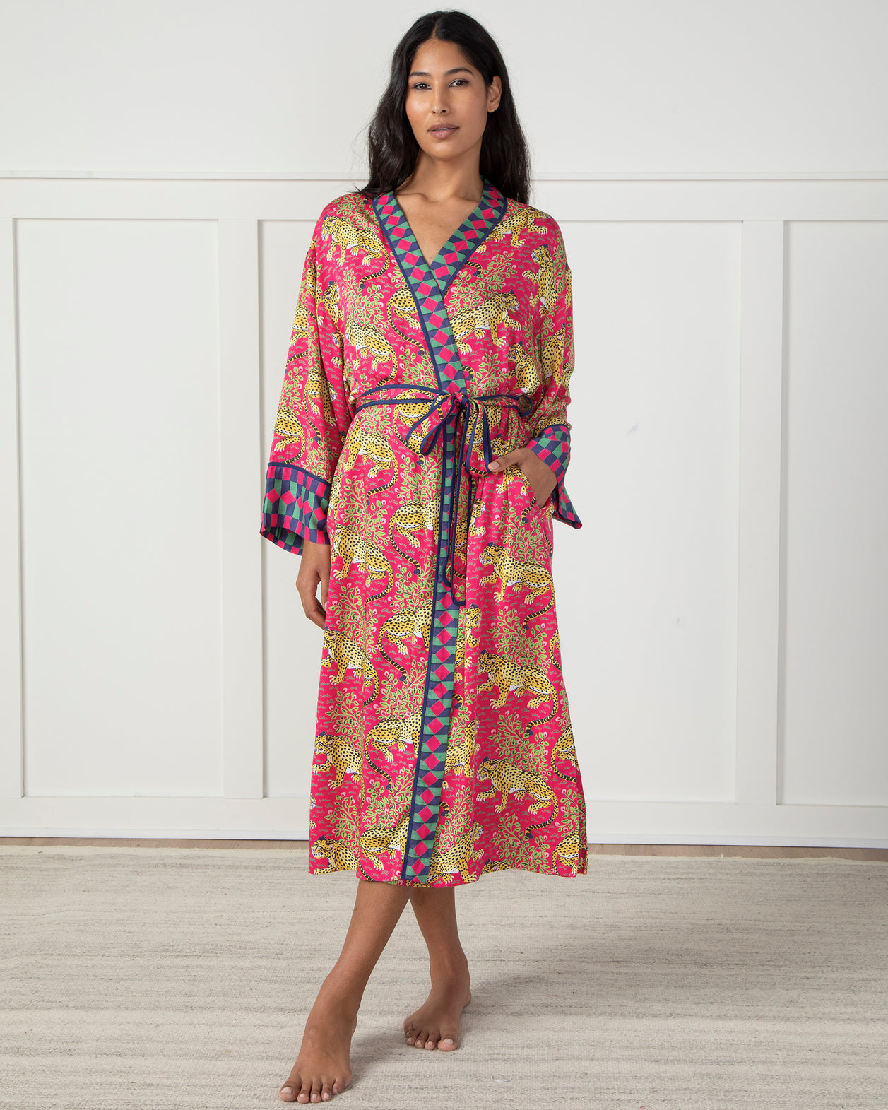 Bagheera - Satin Robe - Hot Pink - Printfresh