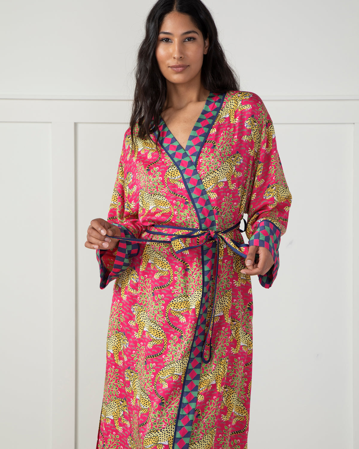 Bagheera Eco Satin Robe Hot Pink