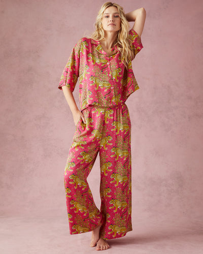 Bagheera - Organic Cotton Short Sleeve Pajama Set - Blush