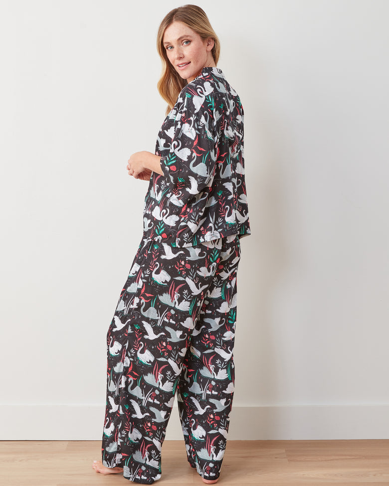 Enchanted Swans - Eco Satin Wildest Dreams Set - Starless Sky - Printfresh