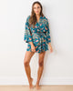 Hen House - Satin Glam Mini Robe - Navy - Printfresh