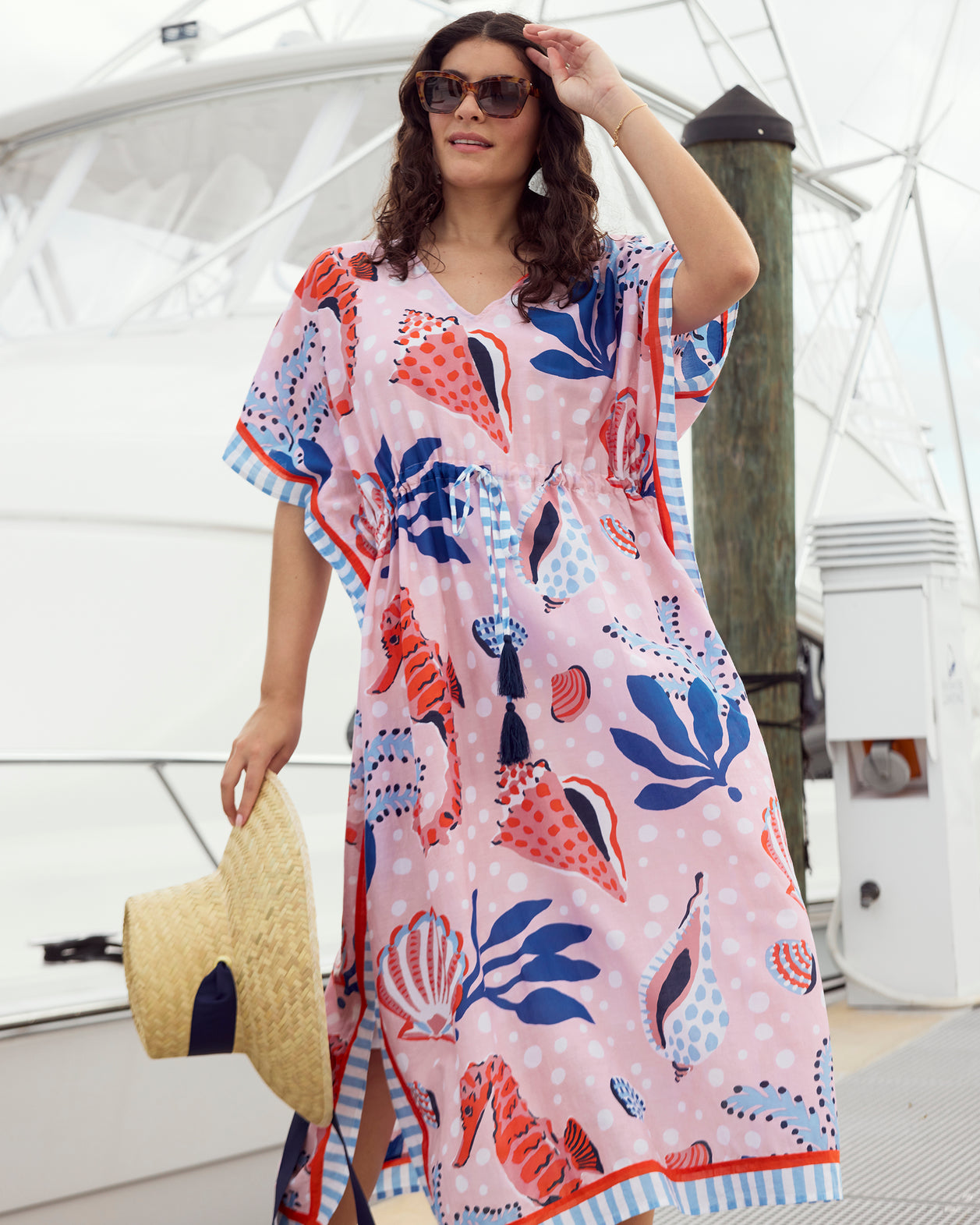 Seahorse Haven - Dockside Dinner Caftan - Vintage Convertible - Printfresh