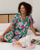 Secret Garden - Short Sleeve Top & Cropped Pajama Pants Set - Pink Hydrangea - Printfresh