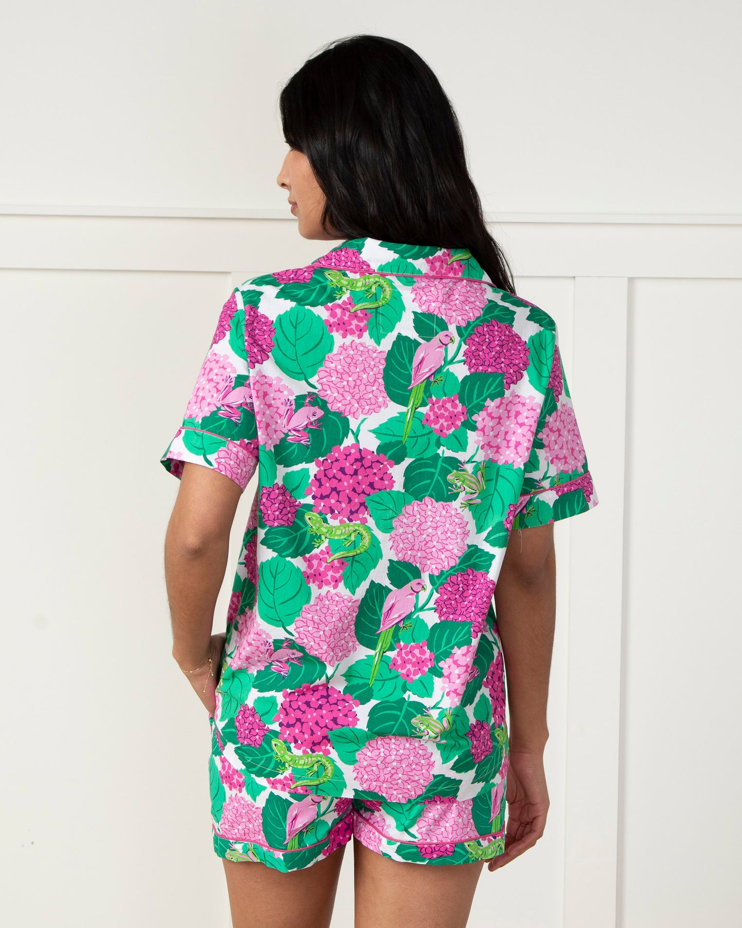 Secret Garden - Short PJ Set - Pink Hydrangea - Printfresh