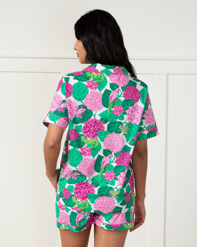 Secret Garden - Short PJ Set - Pink Hydrangea - Printfresh