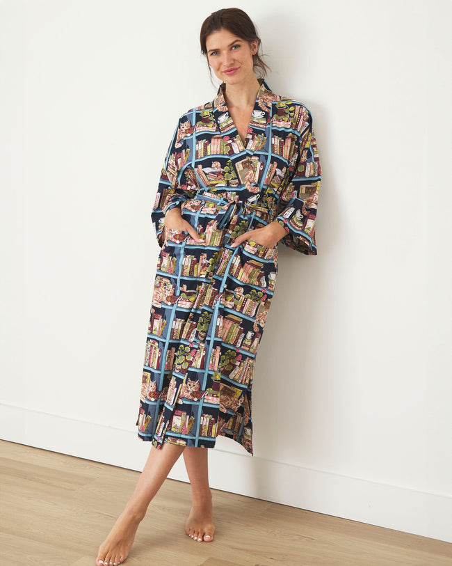 Secret Library - Robe - Hideaway Blue - Printfresh