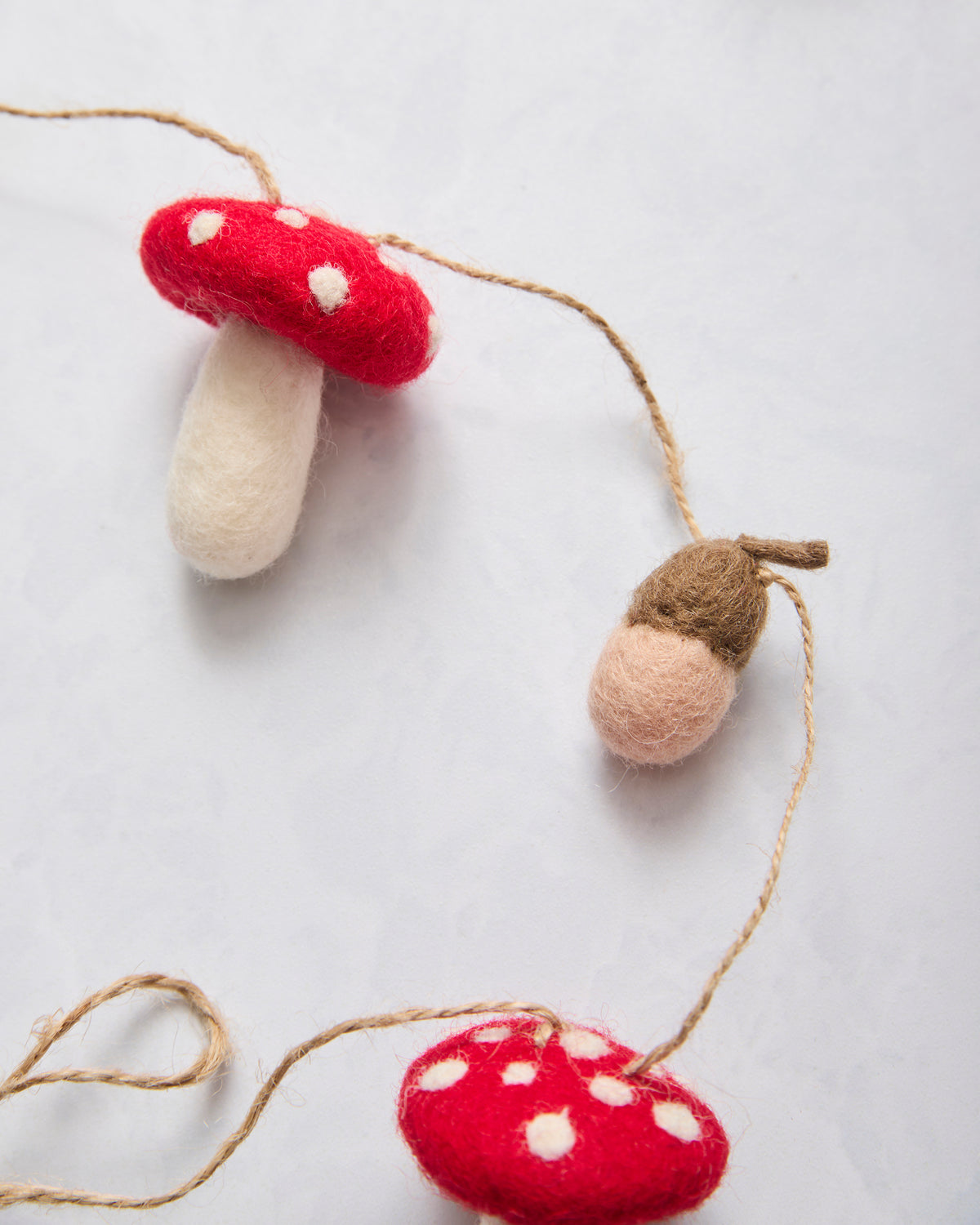 Mushroom and Acorn Felt Garland - Printfresh