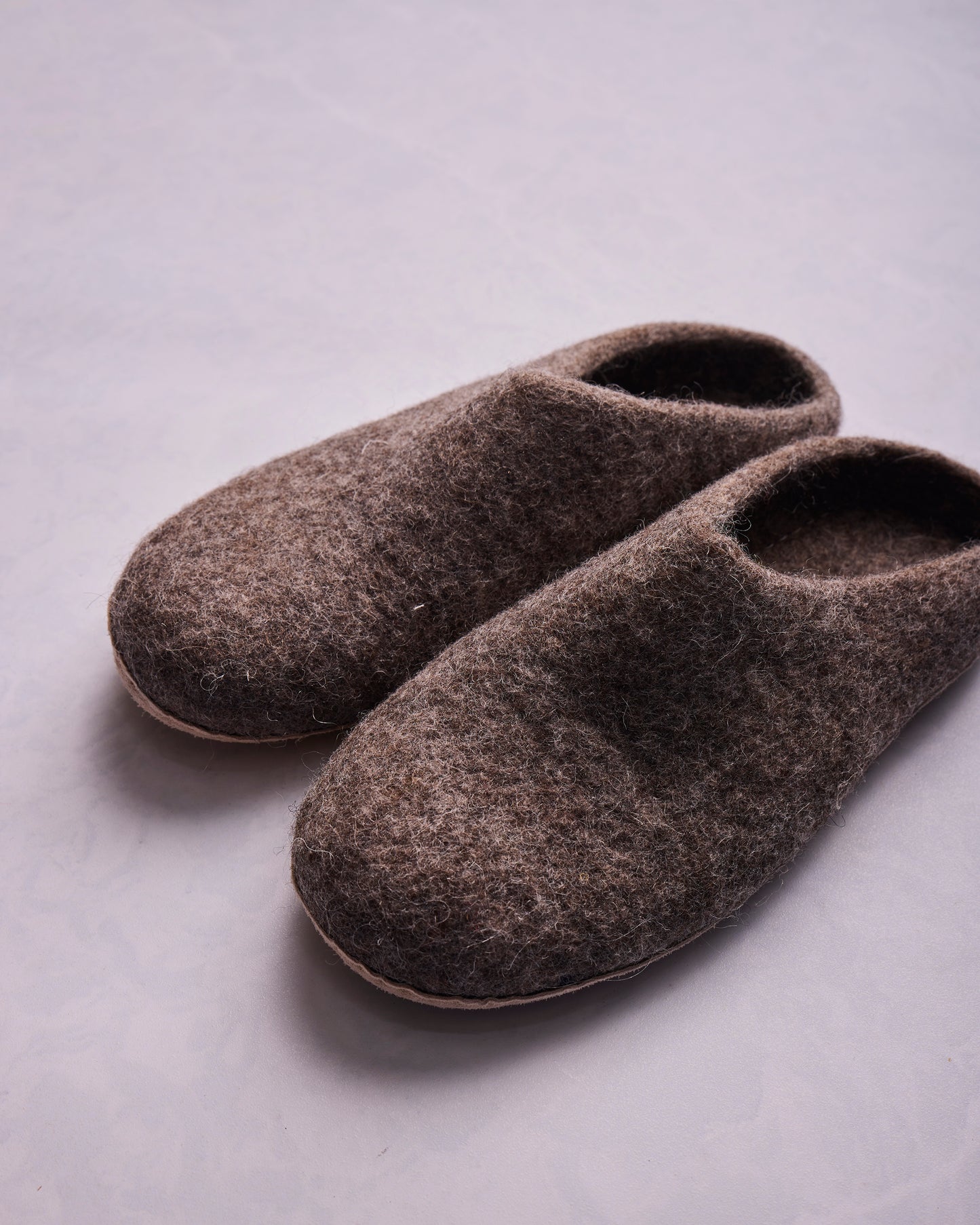 Earth Brown - Organic Merino Wool Slippers - Printfresh