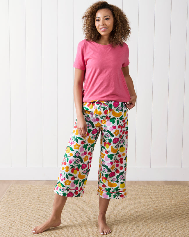 Smoothie Time - Cropped PJ Pants - Cloud - Printfresh