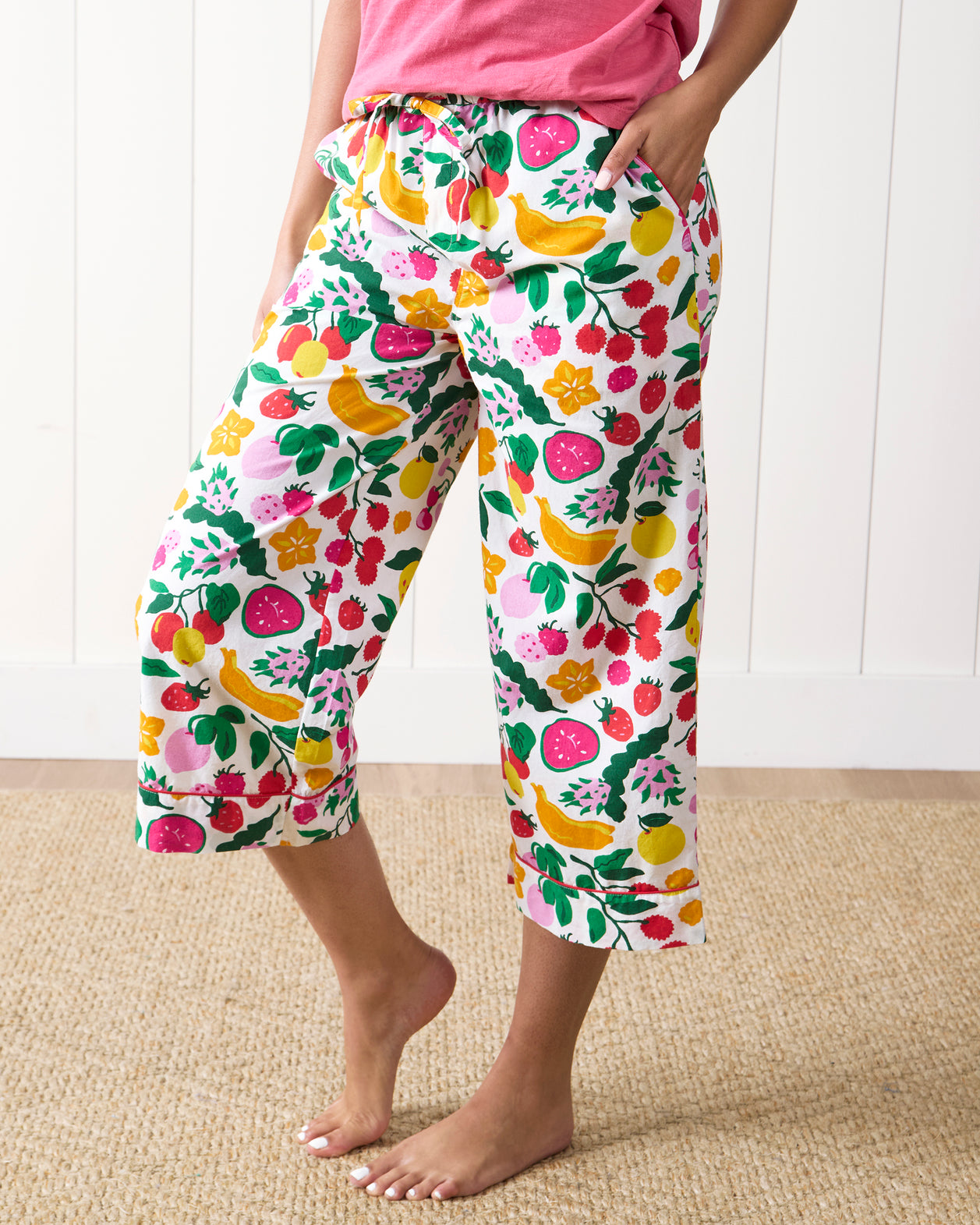 Smoothie Time - Cropped PJ Pants - Cloud - Printfresh