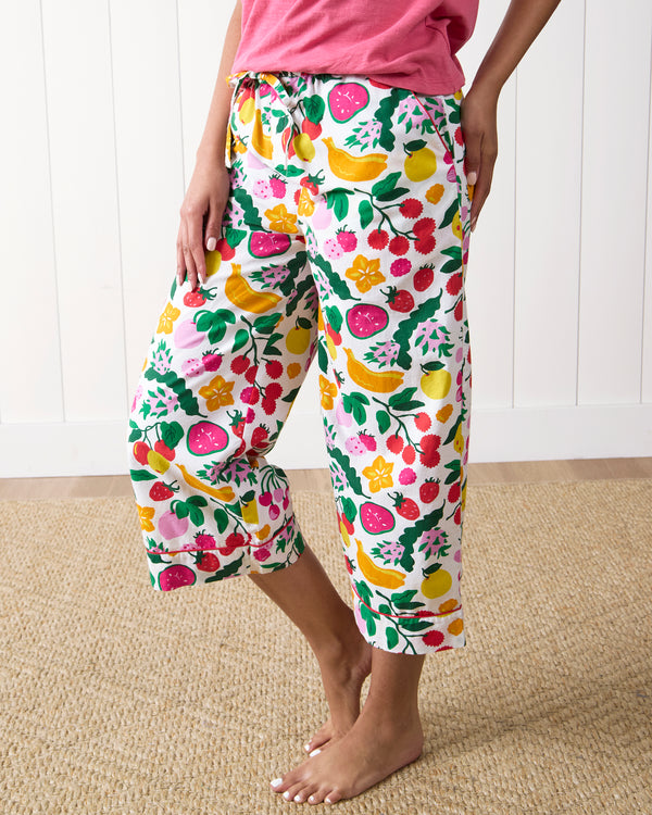 Smoothie Time - Cropped PJ Pants - Cloud - Printfresh