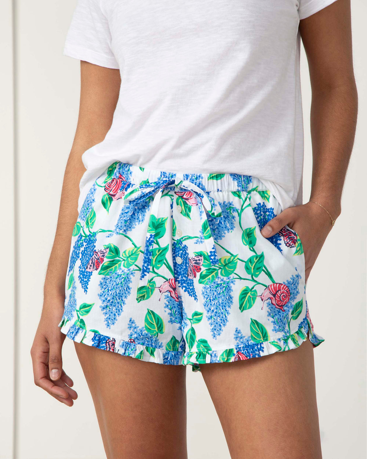 Soft Lilac - Ruffle Shorts- Cloud - Printfresh