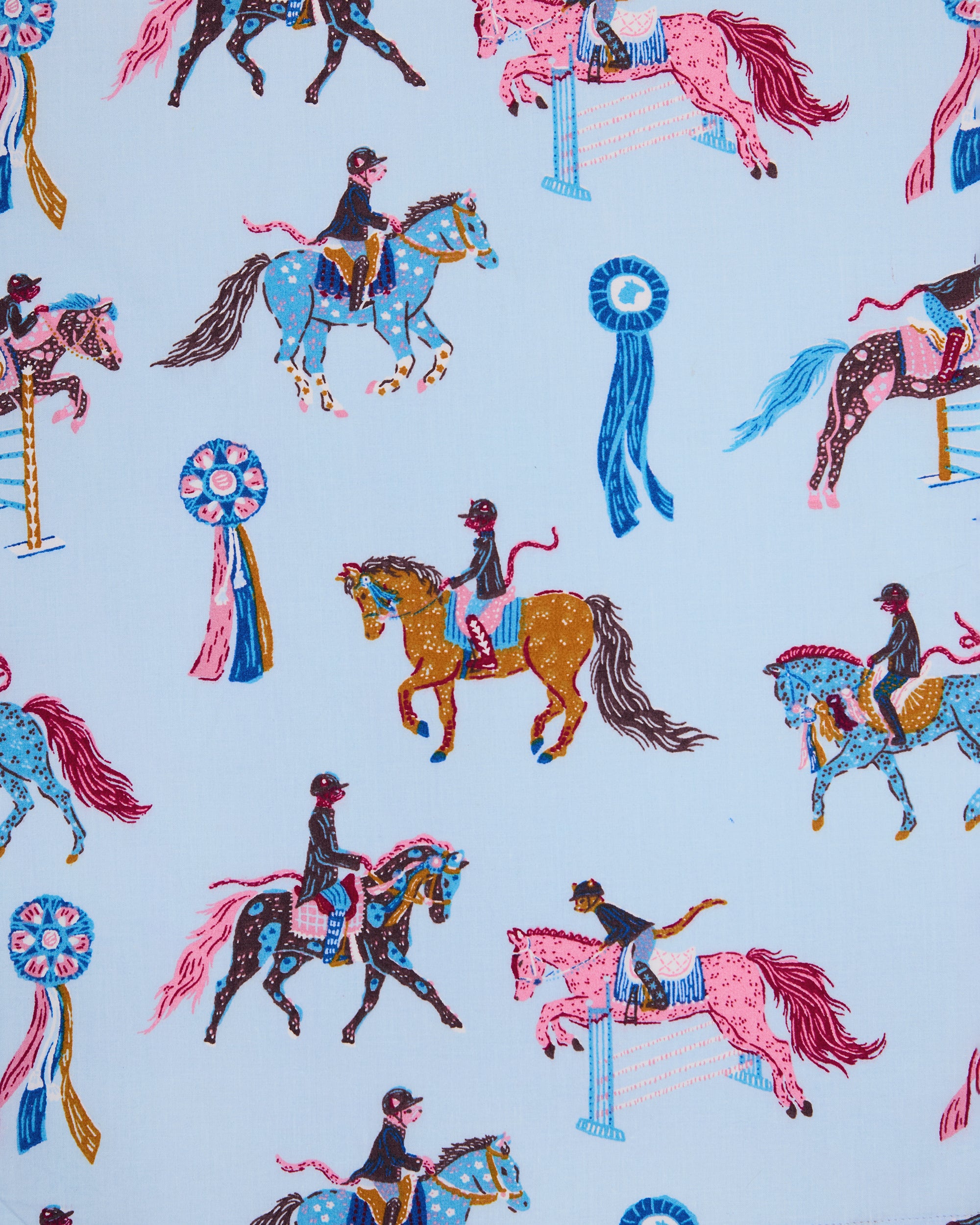 Horse Show - Women's Organic Cotton Cropped PJ Pants - Blue Ribbon