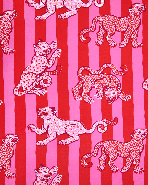 Leopard Stripes - Eco Satin Jaipur Jumpsuit - Pink Cabana - Printfresh