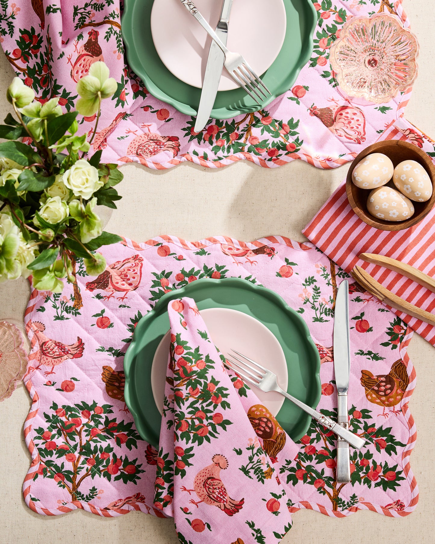 Hen House - Placemats Set Of 4 - Ballet Pink - Printfresh